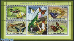 Sao Tome/Principe 2007 Animals 4v M/s (scouting Logo On Tab), Mint NH, Nature - Sport - Animals (others & Mixed) - But.. - Sao Tomé E Principe