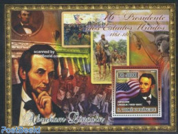 Sao Tome/Principe 2007 Abraham Lincoln S/s (topicals On Border), Mint NH, History - Nature - American Presidents - Hor.. - Sao Tome And Principe