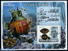 Comoros 2008 Submarines S/s, Mint NH, Transport - Ships And Boats - Bateaux