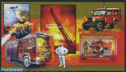 Guinea, Republic 2006 Fire Engines S/s, France, Mint NH, Transport - Automobiles - Fire Fighters & Prevention - Autos