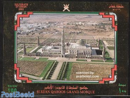 Oman 2002 Sultan Qaboos Mosque S/s, Mint NH, Religion - Churches, Temples, Mosques, Synagogues - Chiese E Cattedrali