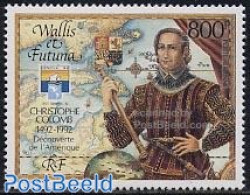 Wallis & Futuna 1992 Genova 92 1v, Mint NH, History - Various - Explorers - Philately - Maps - Explorateurs