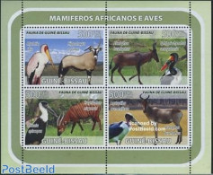 Guinea Bissau 2008 Mammals & Birds 4v M/s, Mint NH, Nature - Animals (others & Mixed) - Birds - Guinea-Bissau
