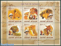 Guinea Bissau 2005 African Animals 6v M/s, Catlikes, Mint NH, Nature - Animals (others & Mixed) - Cat Family - Guinée-Bissau