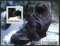 Sao Tome/Principe 2003 Sea Mammals, Rotary S/s, Mint NH, Nature - Various - Sea Mammals - Rotary - Rotary, Lions Club
