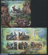 Comoros 2011 Rabbits 2 S/s, Mint NH, Nature - Rabbits / Hares - Comoros