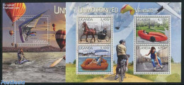 Uganda 2012 Human-powered Vehicles 2 S/s, Mint NH, Nature - Sport - Transport - Horses - Cycling - Fun Sports - Balloo.. - Radsport