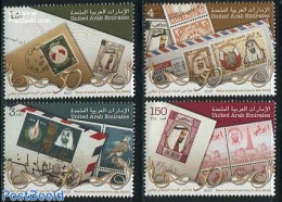 United Arab Emirates 2013 50 Years Postal Service In Abu Dhabi 4v, Mint NH, Post - Stamps On Stamps - Poste