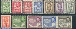 British Somalia 1938 Definitives 12v, Mint NH, Nature - Various - Animals (others & Mixed) - Cattle - Maps - Wild Mamm.. - Geografía