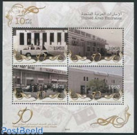 United Arab Emirates 2013 50 Years Of Postal Service S/s, Mint NH, Transport - Post - Automobiles - Poste