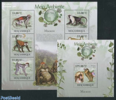 Mozambique 2010 Monkeys 2 S/s, Mint NH, Nature - Animals (others & Mixed) - Monkeys - Mozambique