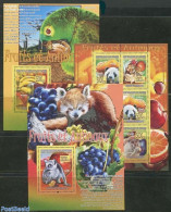 Guinea, Republic 2008 Fruit & Animals 8v (3 S/s), Mint NH, Nature - Animals (others & Mixed) - Fruit - Monkeys - Fruit