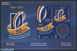United Arab Emirates 2013 50 Years National Bank S/s, Mint NH, Art - Castles & Fortifications - Schlösser U. Burgen