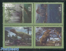 Brazil 2014 Prehistoric Animals 4v [+], Mint NH, Nature - Prehistoric Animals - Unused Stamps