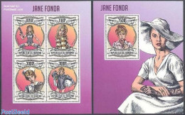 Burundi 2013 Jane Fonda 2 S/s, Mint NH, Performance Art - Film - Movie Stars - Kino