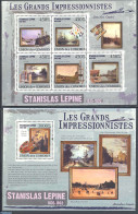 Comoros 2009 Stanislas Lepine 2 S/s, Mint NH, Transport - Ships And Boats - Art - Modern Art (1850-present) - Paintings - Ships