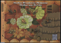 Brazil 2015 Bees S/s, Scented, Mint NH, Health - Nature - Various - Food & Drink - Bees - Flowers & Plants - Insects -.. - Unused Stamps