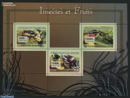 Guinea, Republic 2007 Insects & Fruits 3v M/s, Mint NH, Nature - Fruit - Insects - Frutta