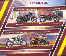 Central Africa 2017 Motorcycles 4v M/s, Mint NH, Transport - Motorcycles - Motorräder