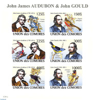 Comoros 2008 J.J. Audubon 6v M/s, Imperforated, Mint NH, Nature - Birds - Komoren (1975-...)