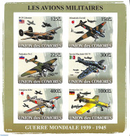 Comoros 2008 Military Planes 6v M/s, Imperforated, Mint NH, Transport - Aircraft & Aviation - Airplanes