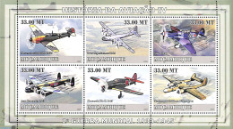Mozambique 2009 Aviation History 6v M/s, Mint NH, Transport - Aircraft & Aviation - Airplanes
