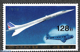 Korea, North 2006 128W On 40ch Overprint, Stamp Out Of Set, Mint NH, Transport - Concorde - Aircraft & Aviation - Concorde