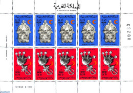 Morocco 1976 Red Cross M/s, Overprints, Mint NH, Health - Red Cross - Art - Art & Antique Objects - Rotes Kreuz
