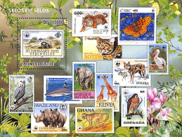 Sao Tome/Principe 2010 WWF Stamps S/s, Mint NH, Nature - Turtles - World Wildlife Fund (WWF) - Stamps On Stamps - Briefmarken Auf Briefmarken