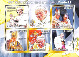 Sao Tome/Principe 2010 Pope John Paul II 5v M/s, Mint NH, Religion - Pope - Päpste