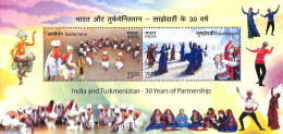 India 2022 Joint Issue Turkmenistan S/s, Mint NH, Performance Art - Various - Dance & Ballet - Joint Issues - Ongebruikt