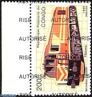 Congo Republic 1998 Train, Railways, Overprint, Mint NH, Transport - Railways - Trenes