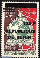 Benin 1995 Interpol, Sward, Earth, Overprint, Mint NH, Various - Globes - Weapons - Ungebraucht