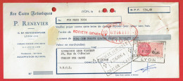 Lettre De Change De Lyon (69) Pour Chalon-sur-Saône (71) - 6 Mars 1964 - Cuirs Artistiques P. Renevier - Timbre TF N°428 - Cambiali