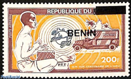 Benin 2008 100 Years Of The Upu, Overprint, Mint NH, History - Nature - Performance Art - Sport - Transport - Native P.. - Neufs