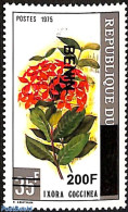 Benin 2008 Ixora Coccinea, Overprint, Mint NH, Nature - Various - Flowers & Plants - Errors, Misprints, Plate Flaws - Unused Stamps