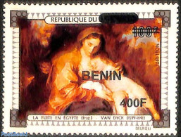 Benin 2009 La Fuite En Egypte, Painting By Van Dyck, Overprint, Mint NH, Art - Paintings - Unused Stamps