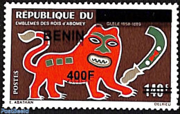 Benin 2009 Emblems Of The Kings Of Abomey, Overprint, Mint NH, History - Nature - Kings & Queens (Royalty) - Cat Family - Ungebraucht