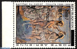 Benin 2009 Baptism Of Christ, Overprint, Mint NH, Nature - Water, Dams & Falls - Art - Paintings - Unused Stamps