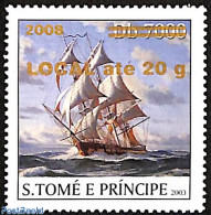 Sao Tome/Principe 2008 Ship, Overprint, Mint NH, Nature - Transport - Water, Dams & Falls - Ships And Boats - Bateaux