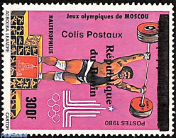 Benin 2000 Olympic Games Moscou Weight Lifting, Overprint, Mint NH, Sport - Olympic Games - Weightlifting - Unused Stamps