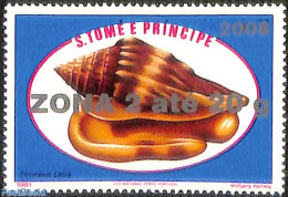 Sao Tome/Principe 2008 Strombus Latus Shell, Overprint, Mint NH, Nature - Shells & Crustaceans - Meereswelt