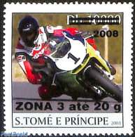 Sao Tome/Principe 2008 Motor Racing, Overprint, Mint NH, Sport - Transport - Sport (other And Mixed) - Motorcycles - Motorräder