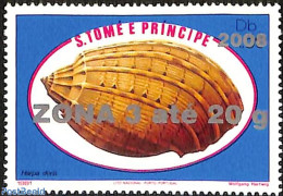 Sao Tome/Principe 2008 Harpa Doris Shell, Overprint, Mint NH, Nature - Shells & Crustaceans - Mundo Aquatico