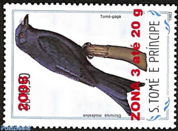 Sao Tome/Principe 2008 Dicrurus Modestus, Overprint, Mint NH, Nature - Birds - Sao Tome And Principe