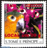 Sao Tome/Principe 2009 Pyrrhura Calliptera Parakeet, Overprint Local, Mint NH, Nature - Birds - Flowers & Plants - Sao Tome And Principe