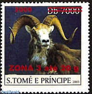 Sao Tome/Principe 2009 Goat, Overprint Zona 3 Red, Mint NH, Nature - Animals (others & Mixed) - Sao Tome And Principe