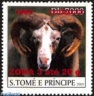 Sao Tome/Principe 2009 Goat, Overprint Zona 3 Red, Mint NH, Nature - Animals (others & Mixed) - Sao Tomé Y Príncipe