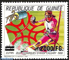Guinea, Republic 2009 Olympic Wintergames Calgary, Overprint, Mint NH, Sport - Transport - Olympic Winter Games - Skii.. - Skiing
