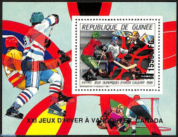 Guinea, Republic 2009 Block, Icehockey Olympic Games, Overprint, Mint NH, Sport - Ice Hockey - Olympic Winter Games - Eishockey